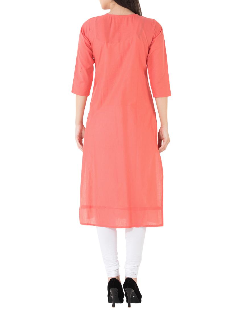 Embroidered straight kurta - 14540546 - Zoom Image - 3
