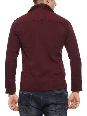red cotton casual jacket - 14542021 - Standard Image - 3