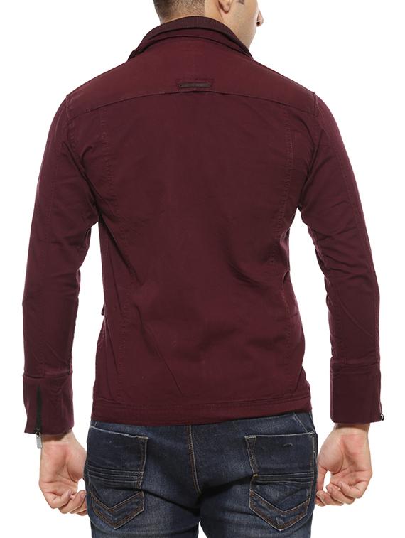 red cotton casual jacket - 14542021 - Zoom Image - 3