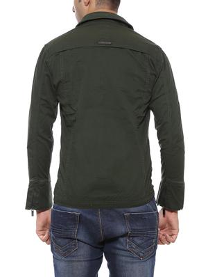 green cotton casual jacket - 14542023 - Standard Image - 3