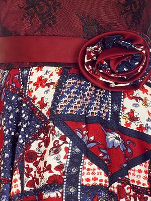 red polyester frock - 14542037 - Standard Image - 3