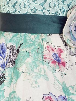 green polyester frock - 14542039 - Standard Image - 3