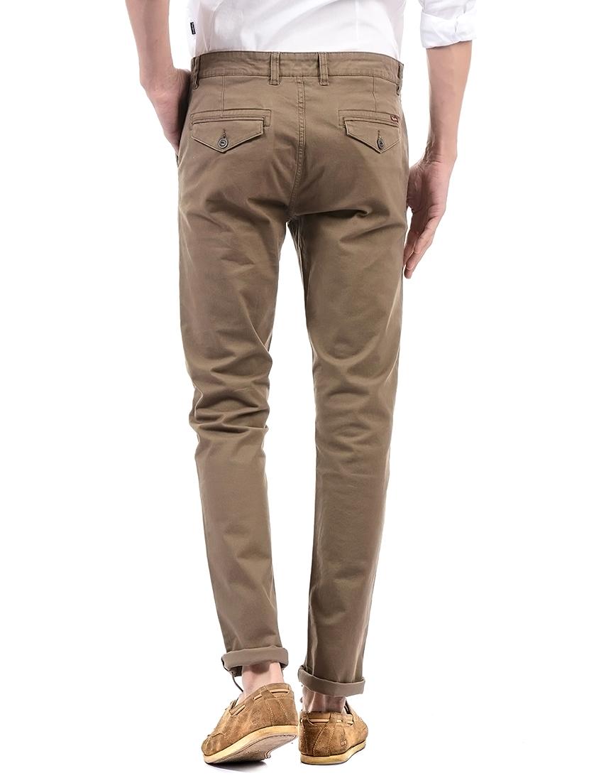 brown cotton blend chinos - 14542055 - Zoom Image - 3