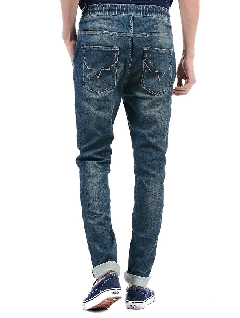 blue cotton blend plain jeans - 14542056 - Zoom Image - 3