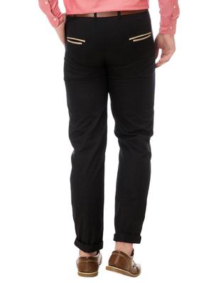 black cotton chinos casual trousers - 14542296 - Standard Image - 3