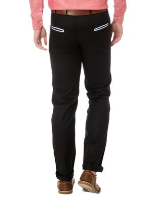 black cotton chinos casual trousers - 14542297 - Standard Image - 3