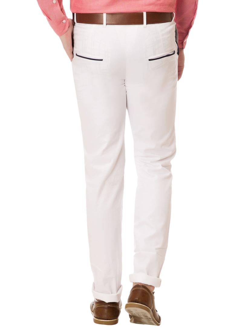 white cotton chinos casual trousers - 14542298 - Zoom Image - 3