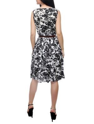 black printed belted dress - 14542384 - Standard Image - 3