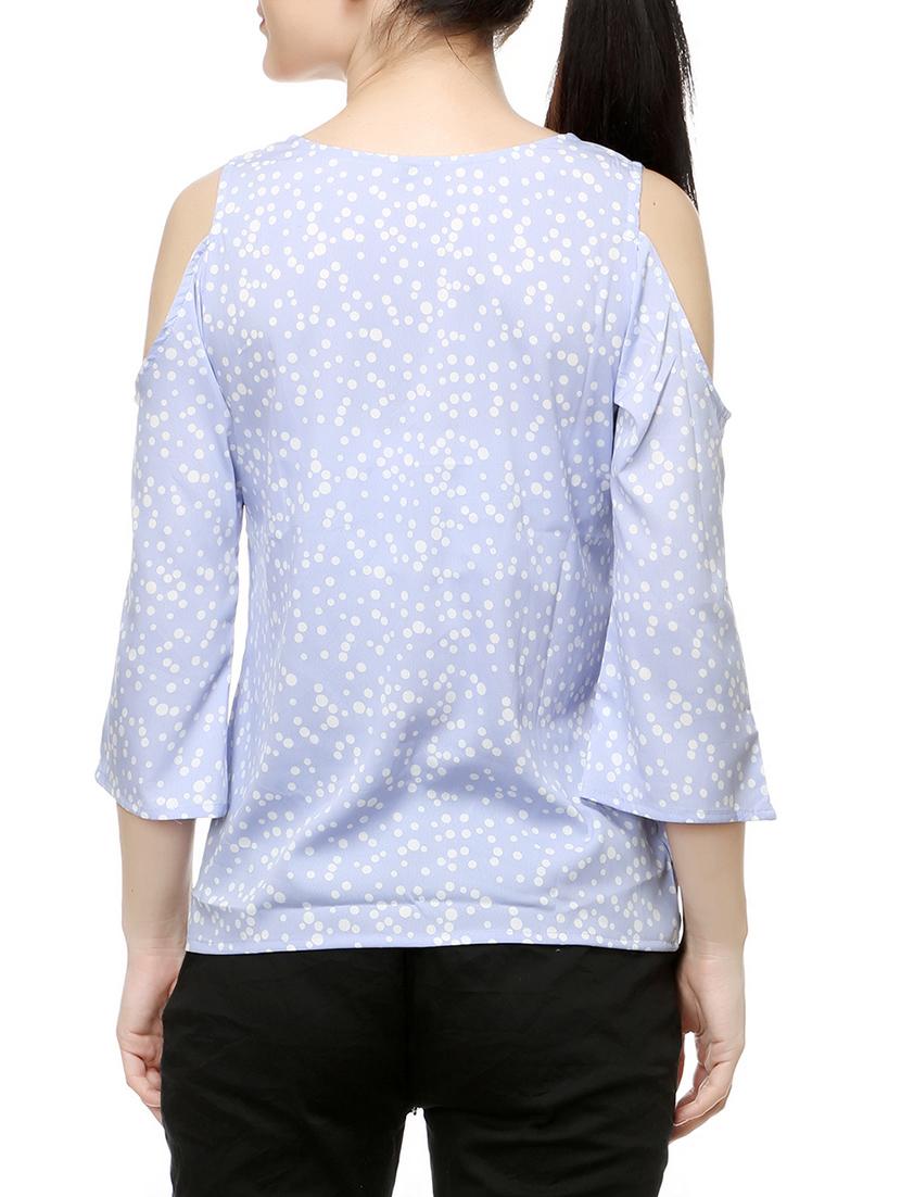 light blue poly crepe top - 14542419 - Zoom Image - 3