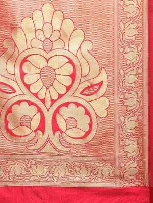 Zari motifs woven saree with blouse - 14542984 - Standard Image - 3