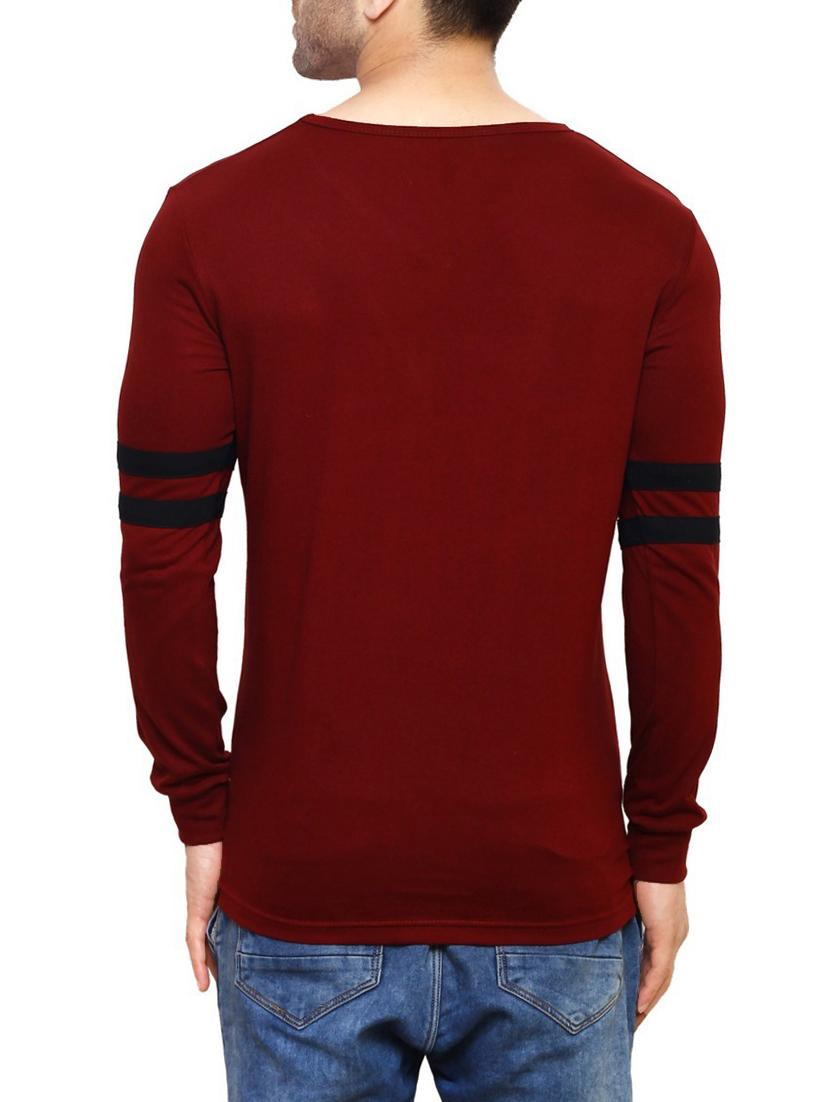 maroon cotton t-shirt - 14543087 - Zoom Image - 3