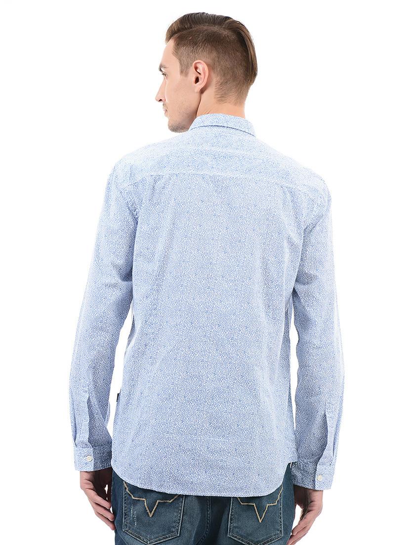 blue cotton casual shirt - 14543261 - Zoom Image - 3