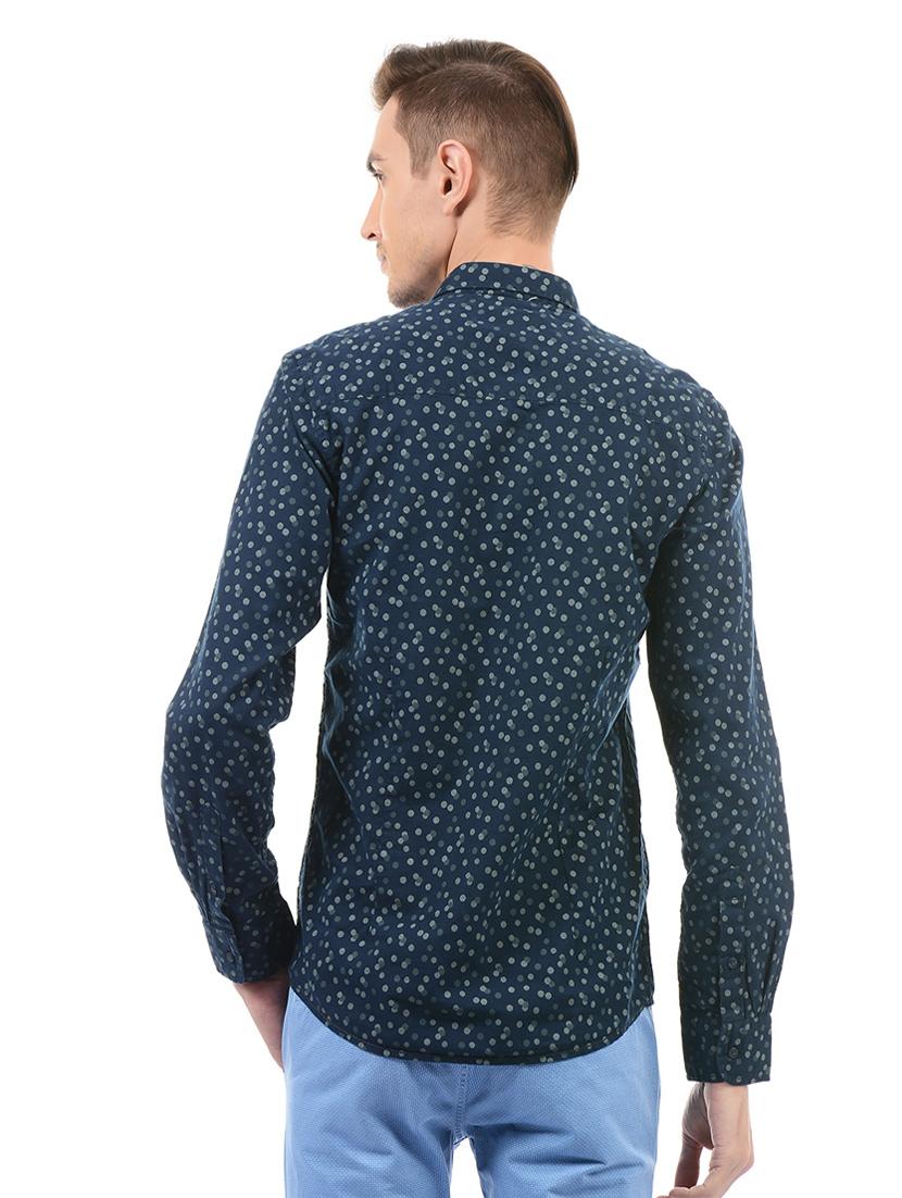 navy blue cotton blend casual shirt - 14543282 - Zoom Image - 3