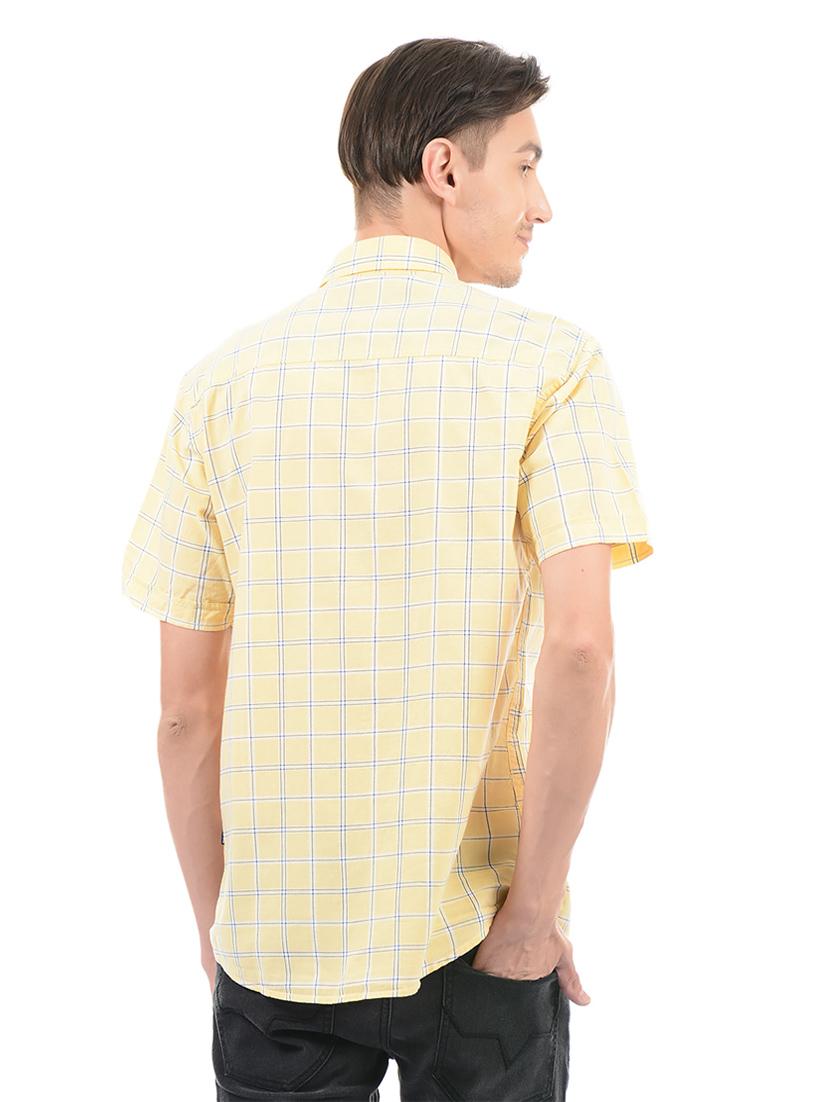 yellow cotton blend casual shirt - 14543291 - Zoom Image - 3