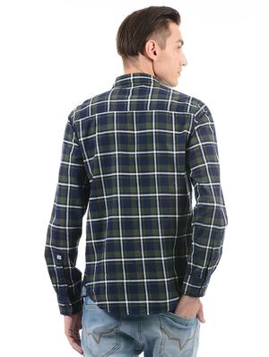 navy blue cotton casual shirt - 14543318 - Standard Image - 3