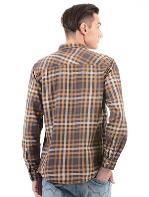 brown cotton casual shirt - 14543321 - Standard Image - 3