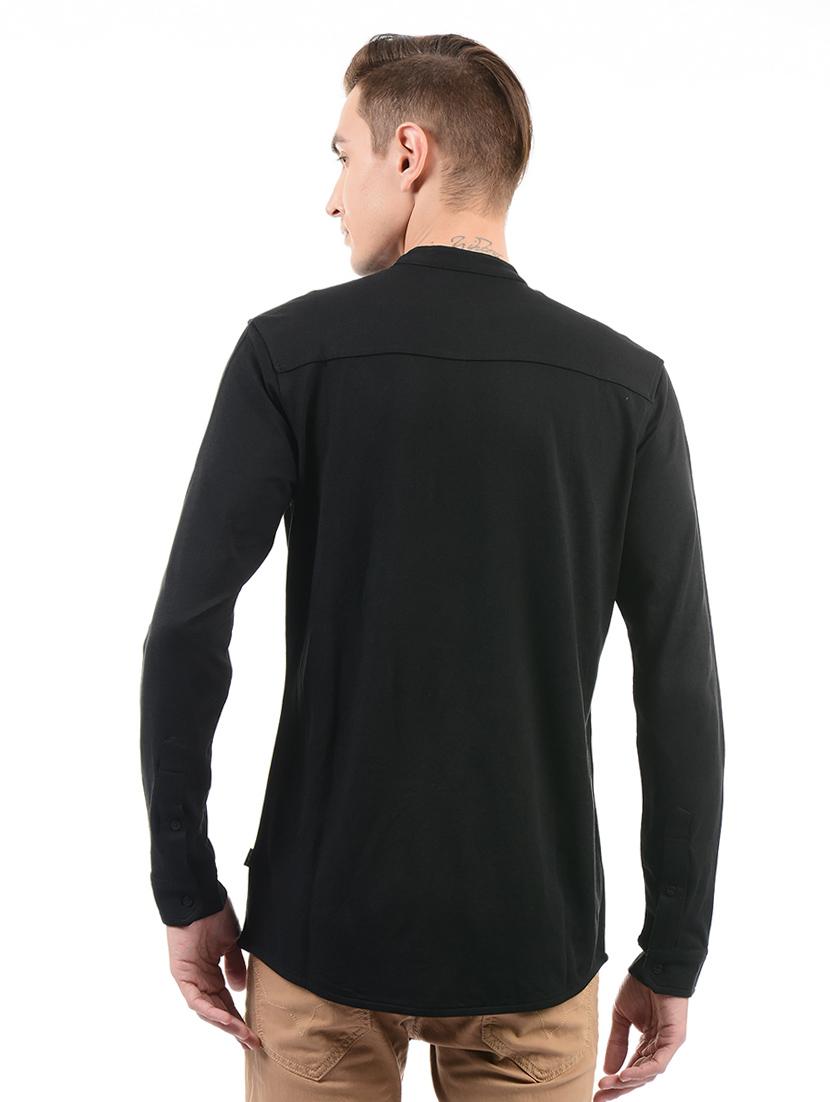 black cotton casual shirt - 14543324 - Zoom Image - 3