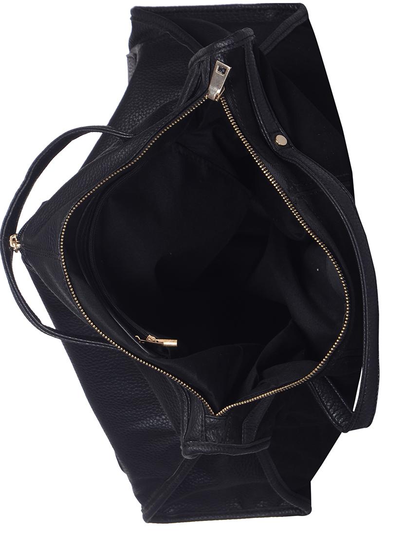 black leatherette (pu) regular handbag - 14543897 - Zoom Image - 3