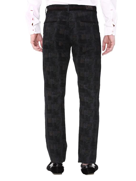 black cotton corduroy casual trousers - 14543922 - Zoom Image - 3