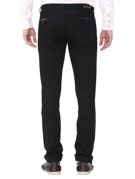 black cotton chinos casual trousers - 14543971 - Zoom Image - 3