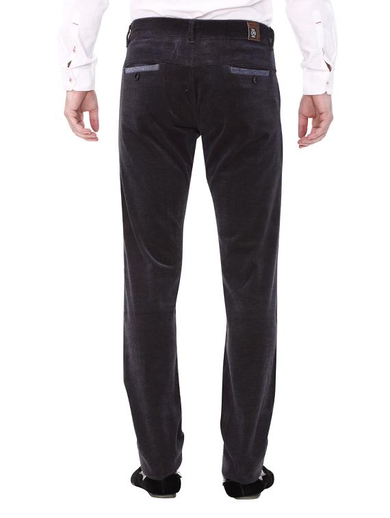black cotton corduroy casual trousers - 14543976 - Zoom Image - 3