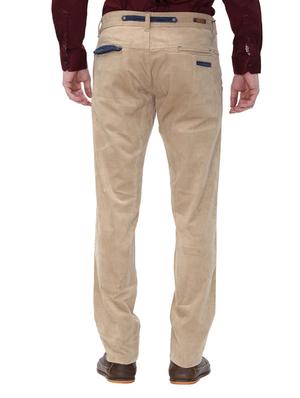 beige cotton corduroy casual trousers - 14543986 - Standard Image - 3