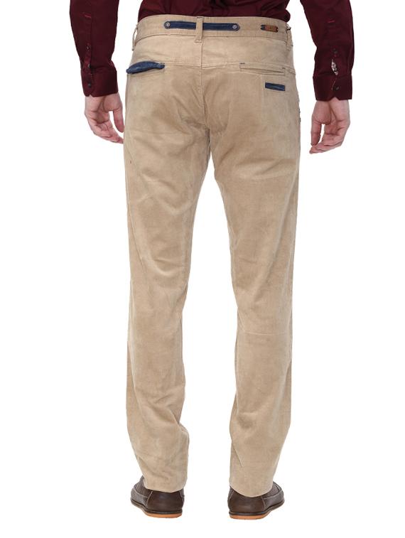 beige cotton corduroy casual trousers - 14543986 - Zoom Image - 3