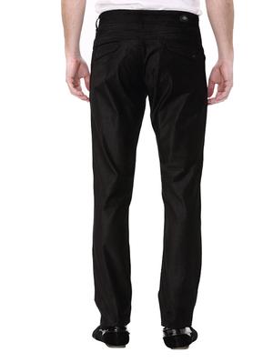 black cotton flat front casual trouser - 14543987 - Standard Image - 3