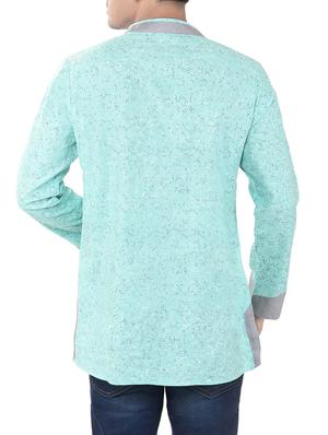 blue cotton short kurta - 14544011 - Standard Image - 3