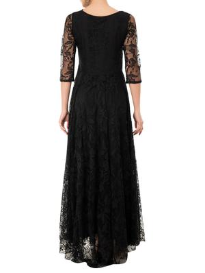 black net solid semi-stitched gown - 14544049 - Standard Image - 3