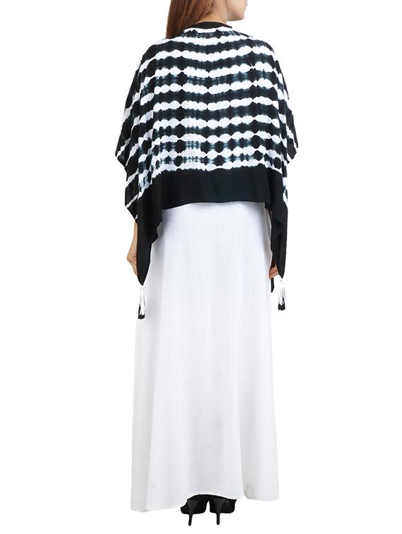 black rayon kaftan kurta - 14544222 - Zoom Image - 3