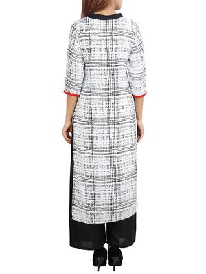 white rayon straight kurta - 14544233 - Standard Image - 3