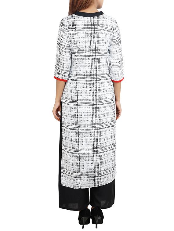 white rayon straight kurta - 14544233 - Zoom Image - 3