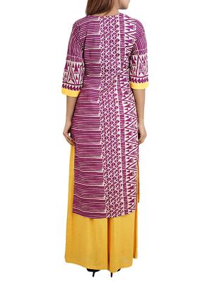 purple cotton straight kurta - 14544245 - Standard Image - 3