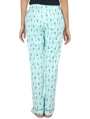 blue printed cotton pajama - 14544295 - Standard Image - 3