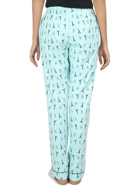 blue printed cotton pajama - 14544295 - Zoom Image - 3