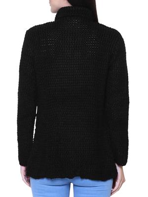 black woolen cardigan - 14544386 - Standard Image - 3