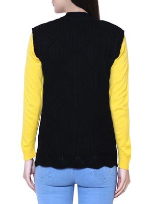 black woolen cardigan - 14544393 - Standard Image - 3