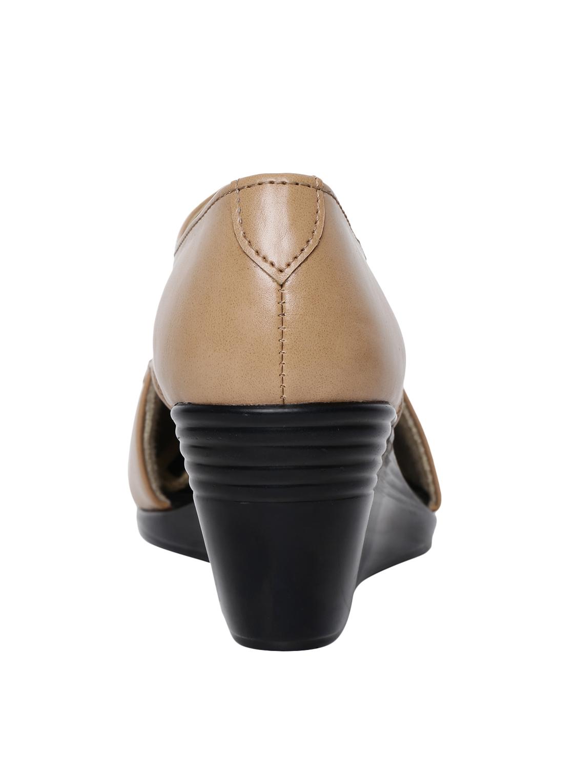 beige faux leather laceup casual shoes - 14544473 - Zoom Image - 3