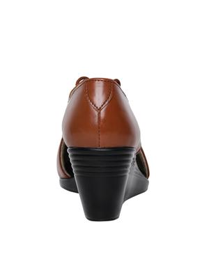 tan faux leather laceup casual shoes - 14544474 - Standard Image - 3