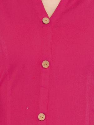 pink cotton straight kurta - 14544504 - Standard Image - 3