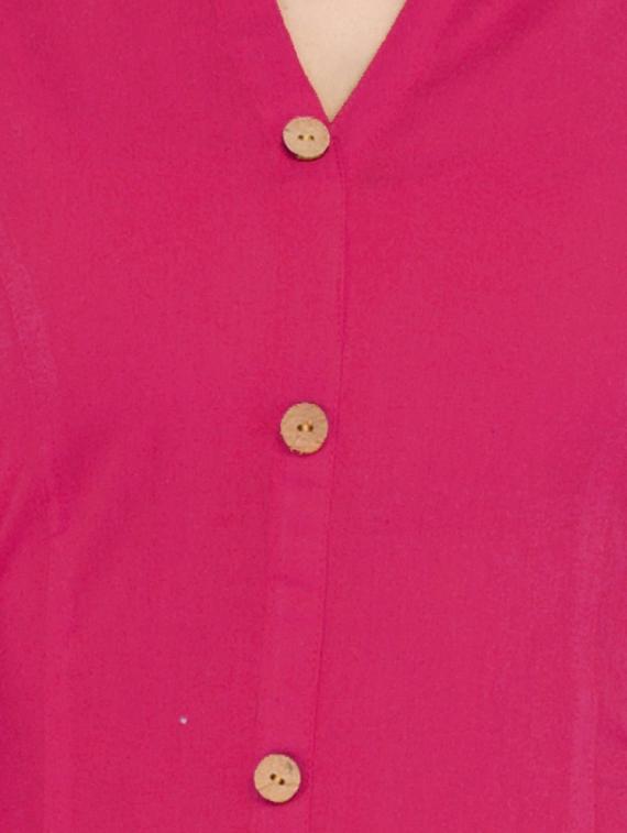 pink cotton straight kurta - 14544504 - Zoom Image - 3