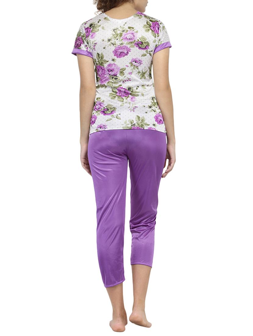 purple satin nightwear set - 14544699 - Zoom Image - 3