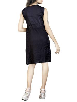 black cotton aline dress - 14544770 - Standard Image - 3