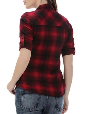 red checkered cotton shirt - 14545455 - Standard Image - 3