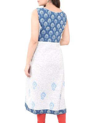 white cotton aline kurta - 14545633 - Standard Image - 3