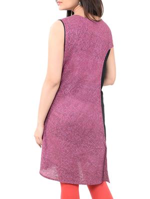 magenta cotton aline kurta - 14545659 - Standard Image - 3