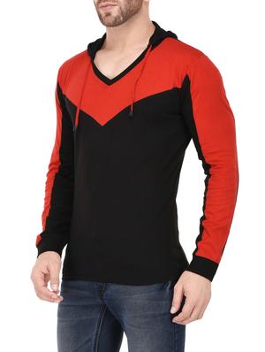 black cotton color block t-shirt - 14545792 - Standard Image - 3