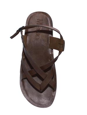 brown leatherette back strap sandals - 14545983 - Standard Image - 3