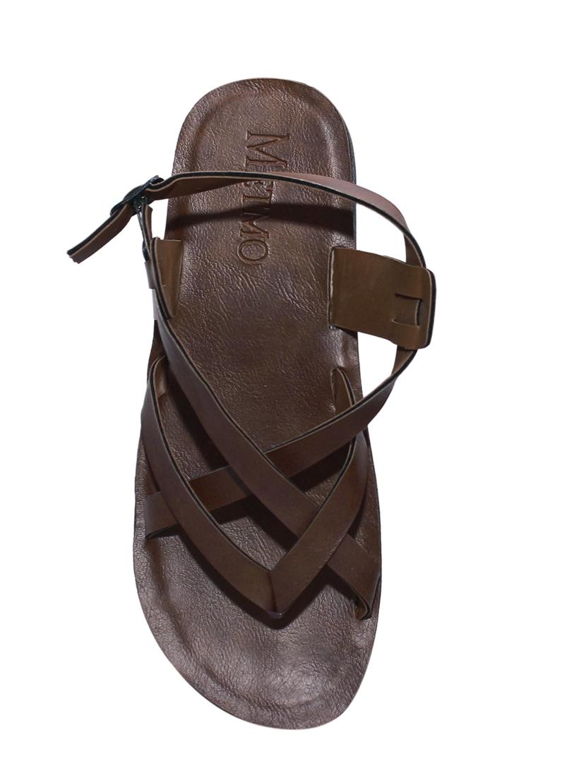 brown leatherette back strap sandals - 14545983 - Zoom Image - 3